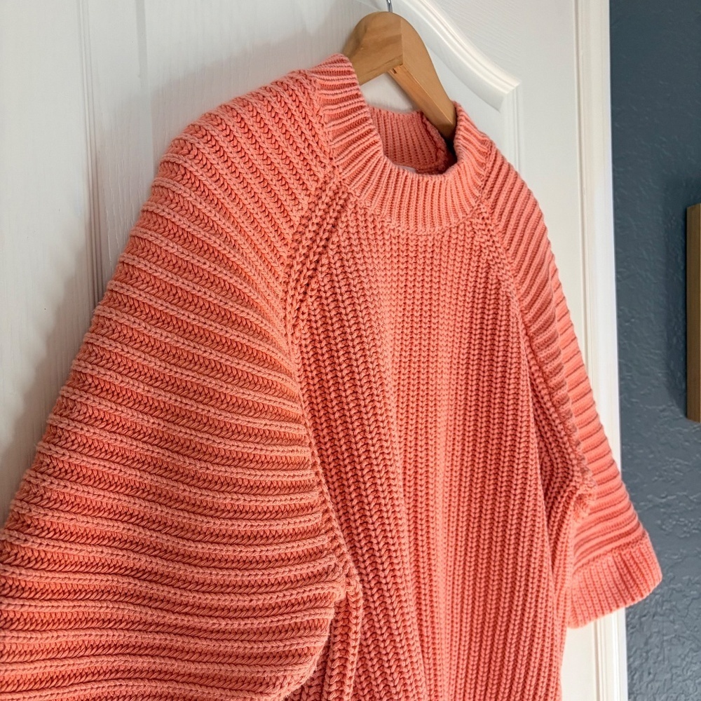 Anthropologie Maeve McKenzie 3/4 sleeve chunky coral sweater, Medium - Picture 5 of 12